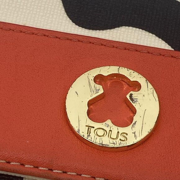 TOUS SAND-CORAL COLORED CANVAS KAOS BIG CHANGE PURSE MINI CROSSBODY - Picture 6 of 14